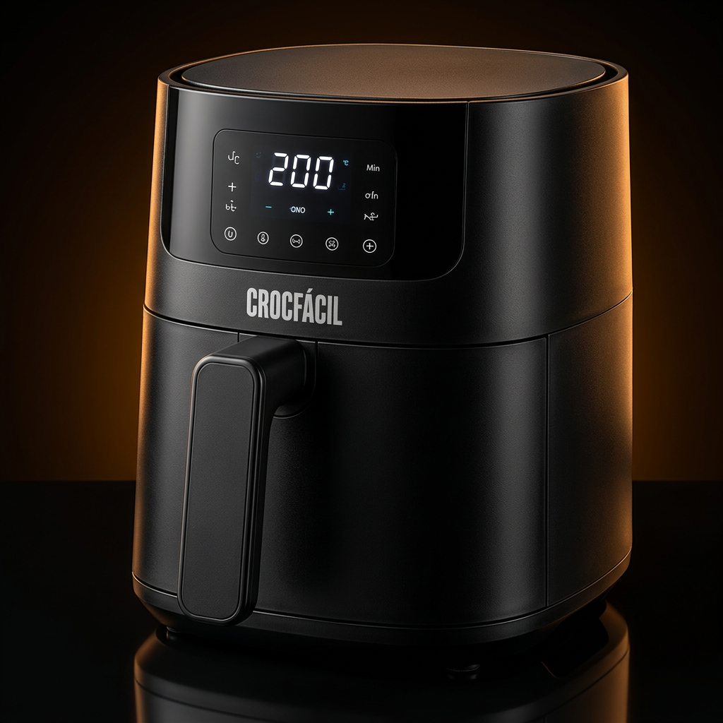 CrocFácil Air Fryer preta digital